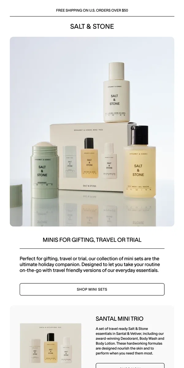 Email from SALT & STONE. Going Places? Minis Are Here