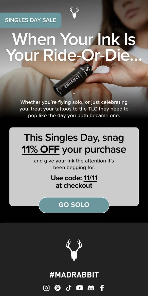 Email from Mad Rabbit. Happy Single’s Day!