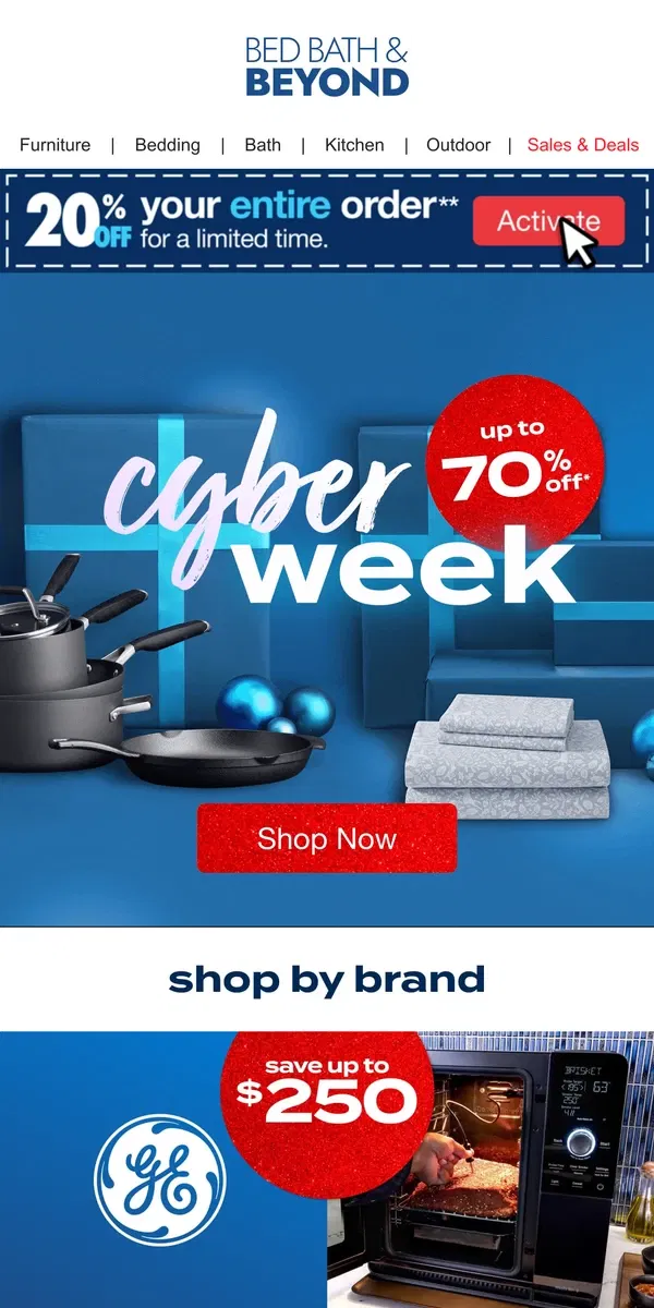 Email from Bed Bath & Beyond. HUGE Savings on Top Brands 🔥🙌🎉