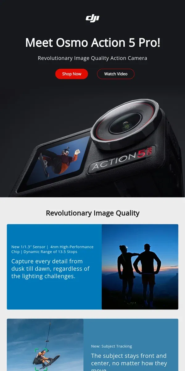 Email from DJI. Meet Osmo Action 5 Pro!