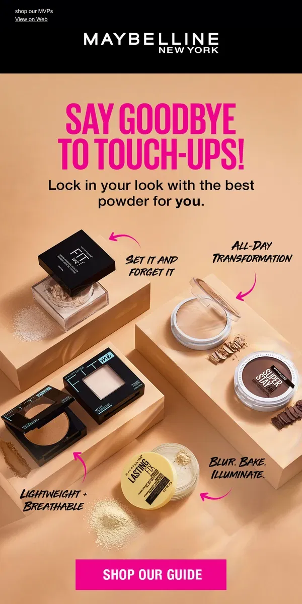 Email from Maybelline. powder round-up: find yours now! ✨