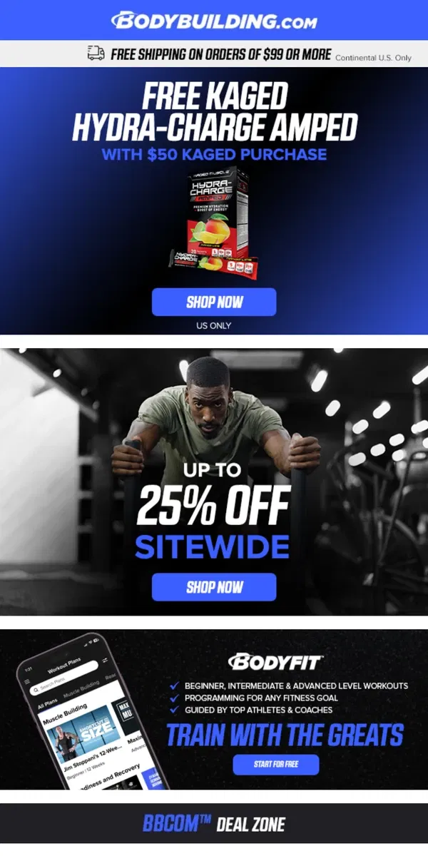 Email from Bodybuilding.com. 💪 PROTEIN DEALS! Start your week off STRONG!