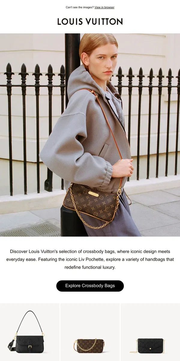 Email from Louis Vuitton. Crossbody Bags Featuring Liv Pochette