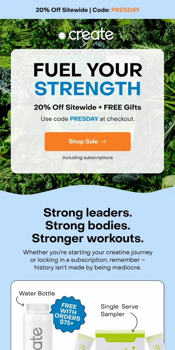 Email from Create Wellness. Did you see this sale 👀