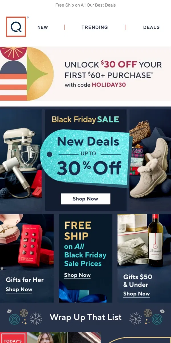 Email from QVC. It's On! Black Friday Sale