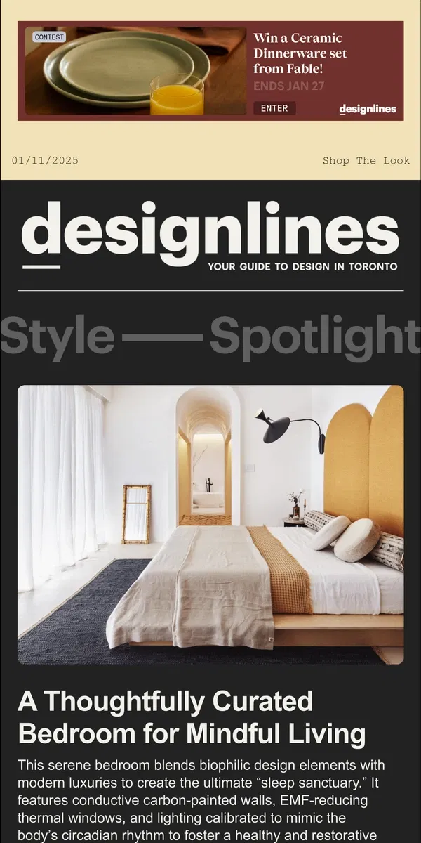 Email from Designlines. Style Spotlight: Back To Nature