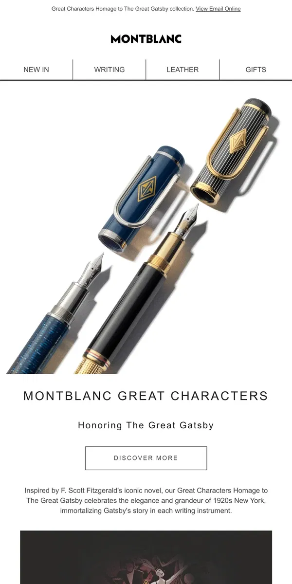 Email from Montblanc. Travel back to the roaring twenties