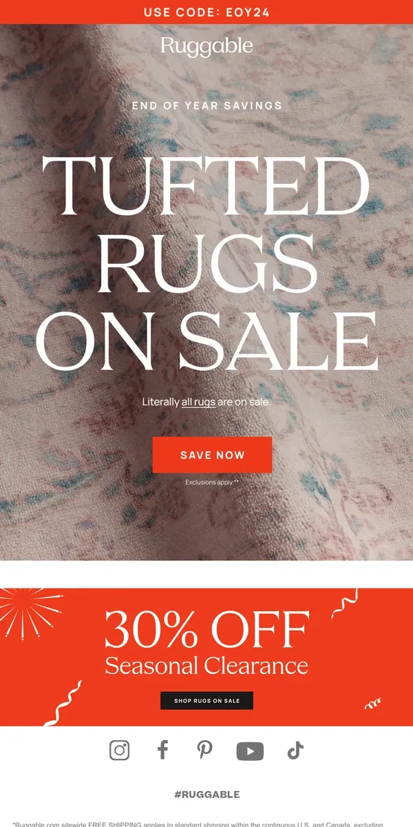 Email from Ruggable. Whoa, all rugs are ON SALE?