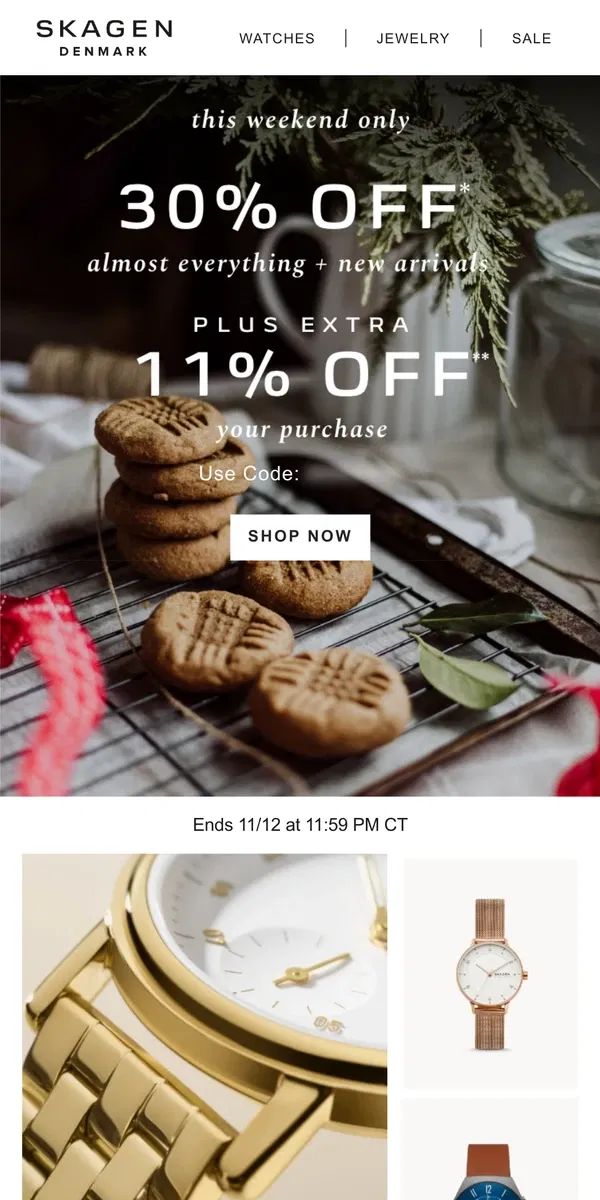 Email from Skagen. friday deals: 30% off new arrivals