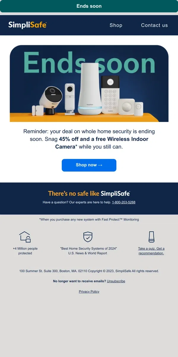 Email from SimpliSafe. Why wait? Unlock your great offer now