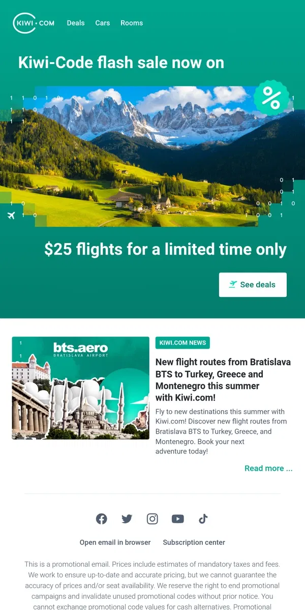 Email from Kiwi.com. Fly from New York in our new flash sale!