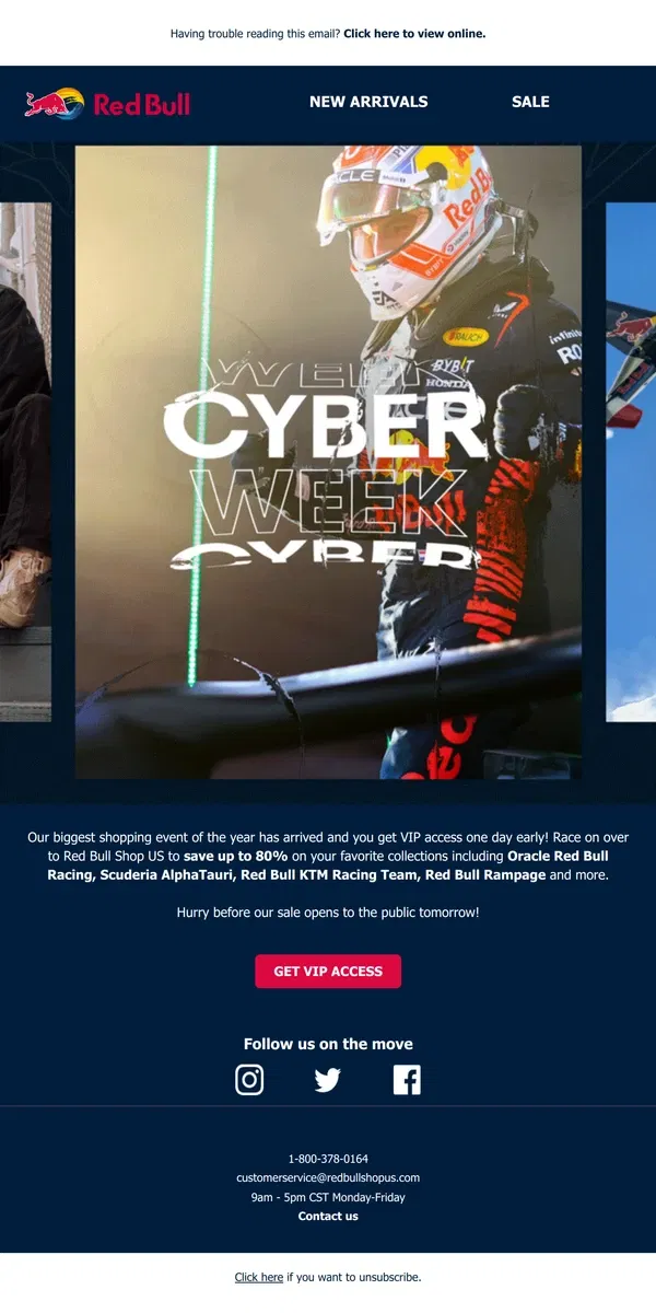 Email from Red Bull. Cyber Week Starts Now! Save Up to 80%💰