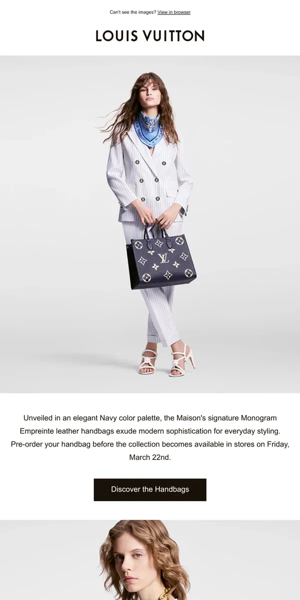 Email from Louis Vuitton. Ending Soon: Monogram Empreinte Handbags Pre-Order