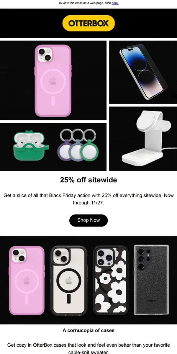 Email from OtterBox. It’s go time. Serving up big Black Friday savings