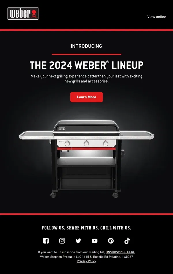 Email from Weber. The Big Reveal is Here