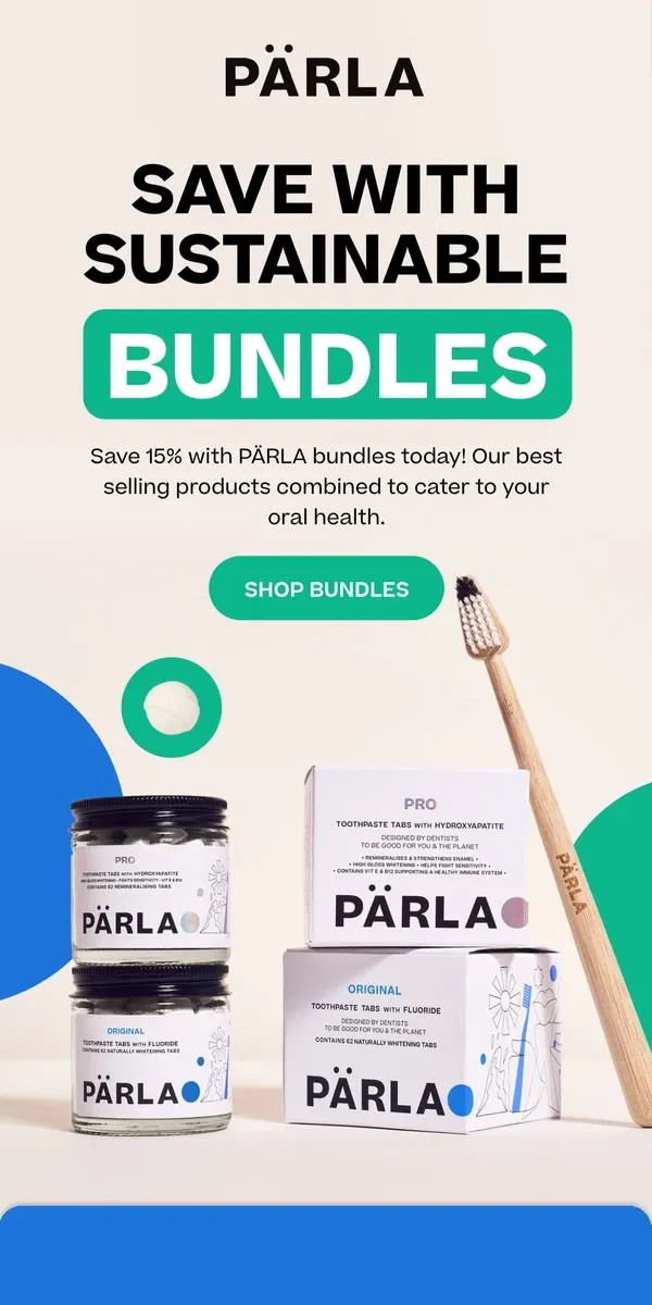 Email from PÄRLA. 15% Savings with PÄRLA Bundles