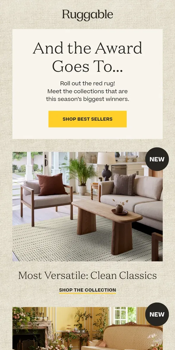 Email from Ruggable. These Best-Selling Rugs Have the Award Season Spotlight 🏆