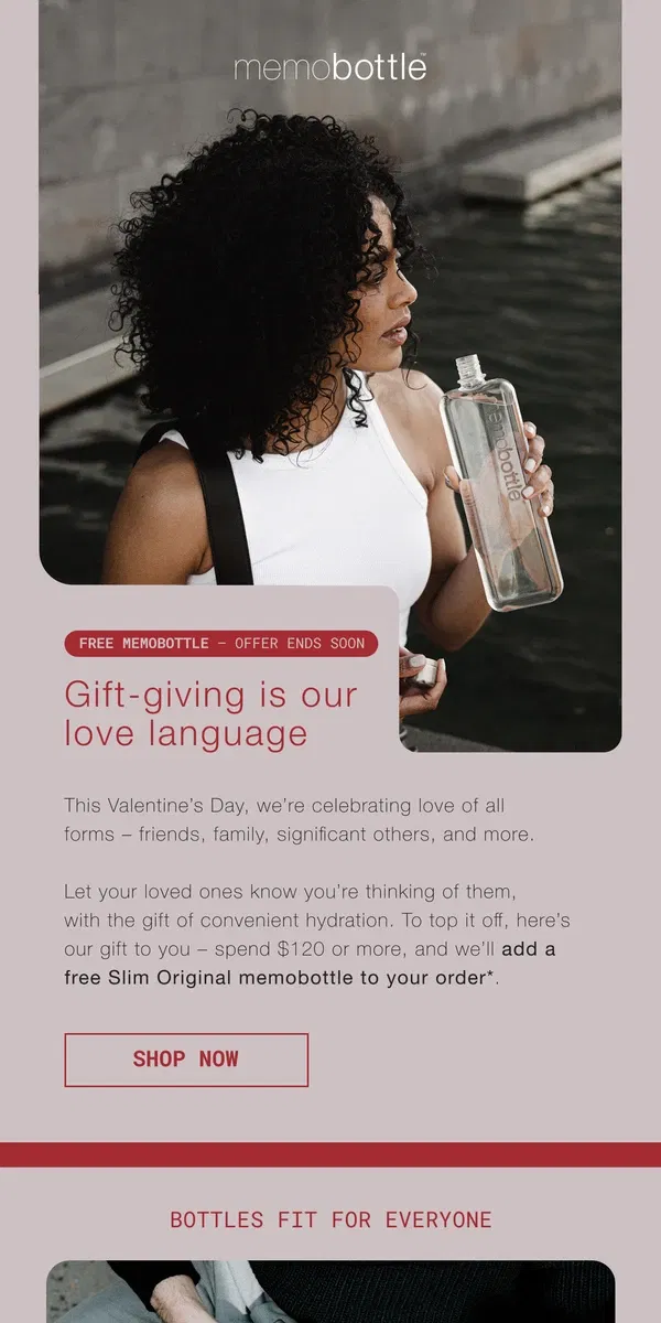 Email from memobottle. Thoughtful gifts for Valentine’s Day ❤