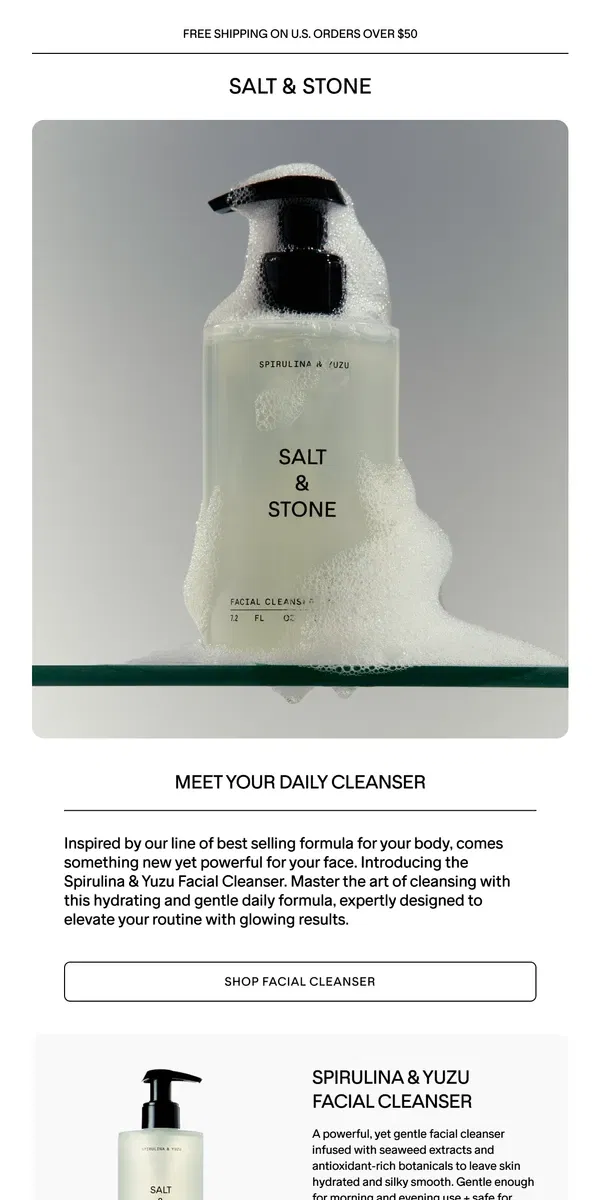 Email from SALT & STONE. ✨New✨ Facial Cleanser