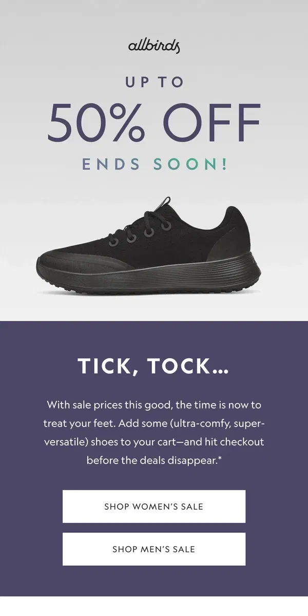 Email from Allbirds. Get Up To 50% Off (While You Can)