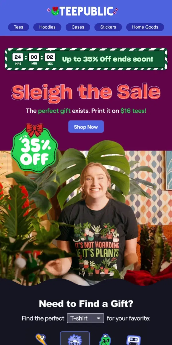 Email from TeePublic. 🙌 This sale sleighs.