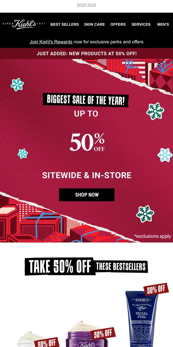 Email from Kiehl's. Did You Hear? Black Friday Got Even BIGGER!