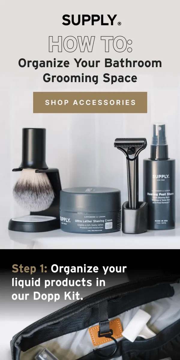 Email from Supply. Tips for Organizing Your Bathroom Space