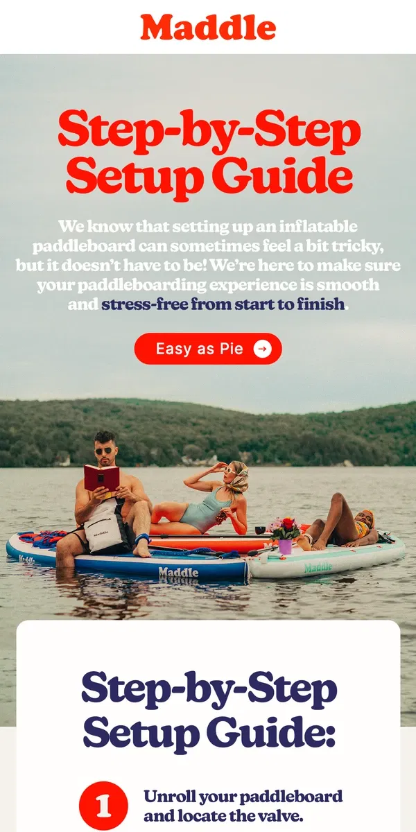 Email from Maddle. Setting Up Your Paddleboard?