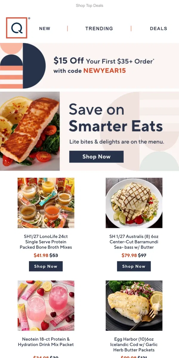 Email from QVC. Don't Wait! Deals on Feel-Good Foods