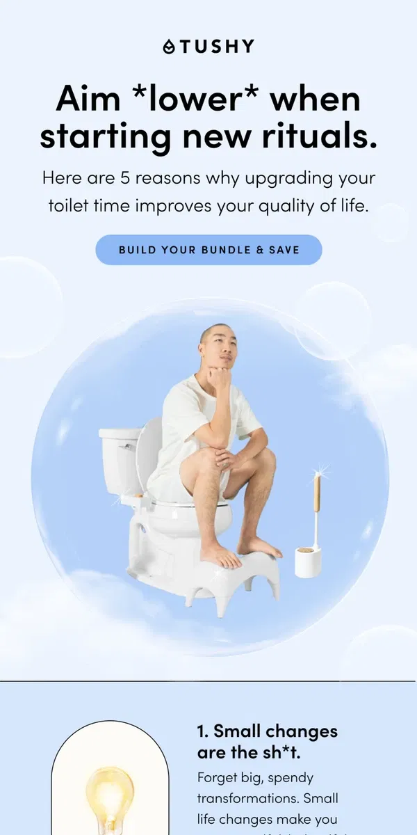 Email from TUSHY. Design your dream bathroom