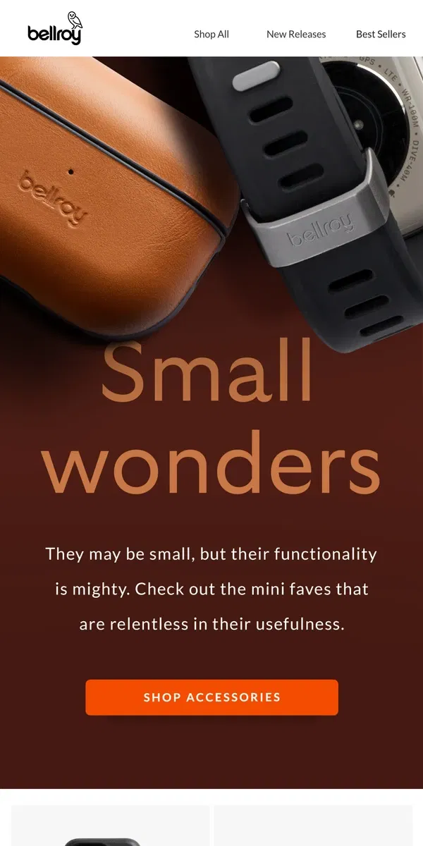 Email from Bellroy. Pint-sized winners