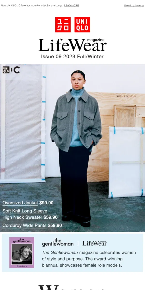 Email from Uniqlo. Boss Looks: Women at Work