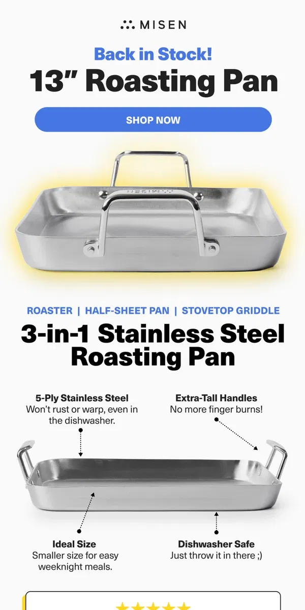 Email from Misen. Get the pan we can’t keep in stock!