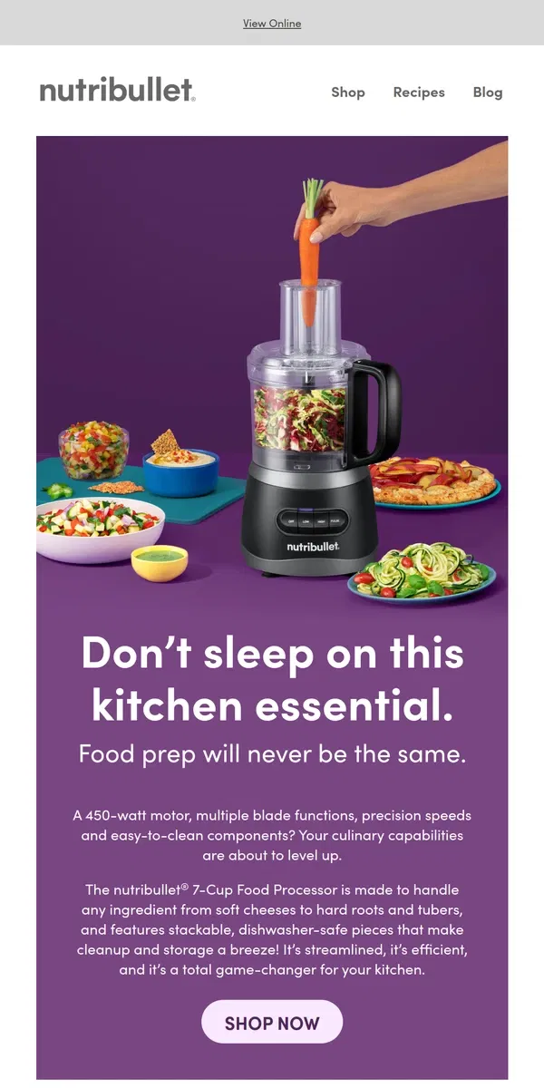 Email from nutribullet. Slice it, shred it, chop it, mix it…