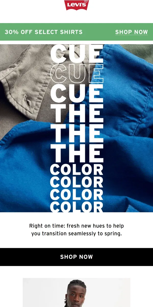 Email from Levi's. Craving color?