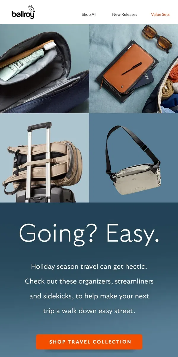 Email from Bellroy. Ready. Jetset. Go.