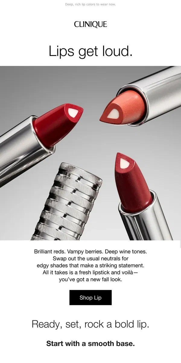 Email from Clinique. 💋 Statement lips for fall.