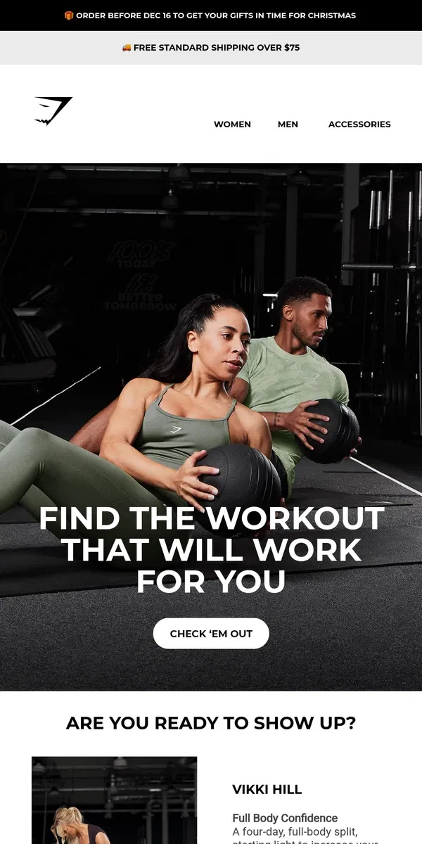 Email from Gymshark. Our community are lovin’ these workouts… 🔥