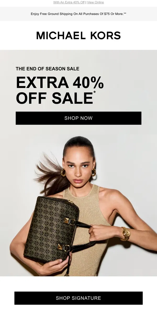 Email from Michael Kors. Save On Winter Style Essentials