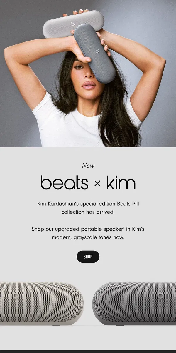 Email from Beats by Dre. Beats Pill x Kim 🩶