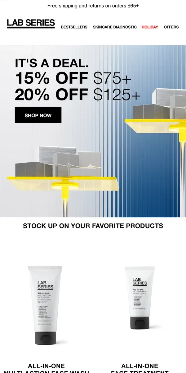 Email from Lab Series. It's a deal! Get up to 20% OFF your order!