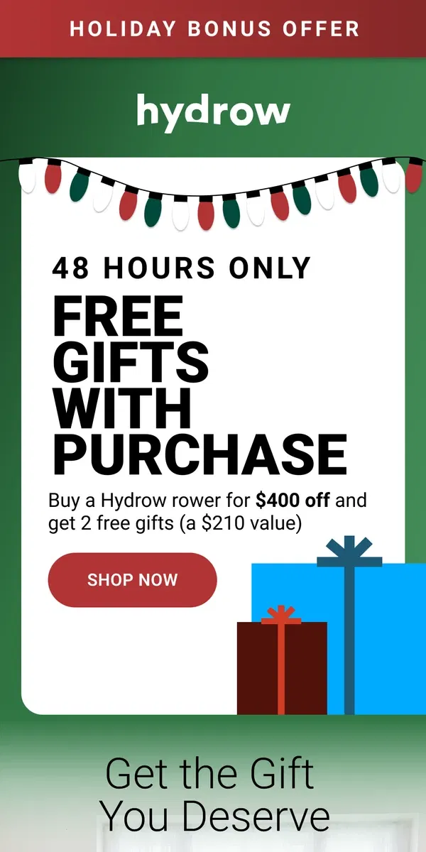 Email from Hydrow. FLASH SALE: 48 hours only