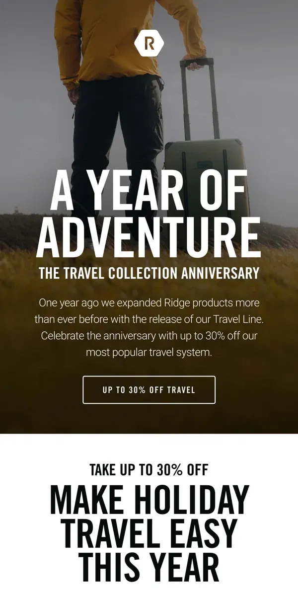 Email from The Ridge. The Travel Line Anniversary