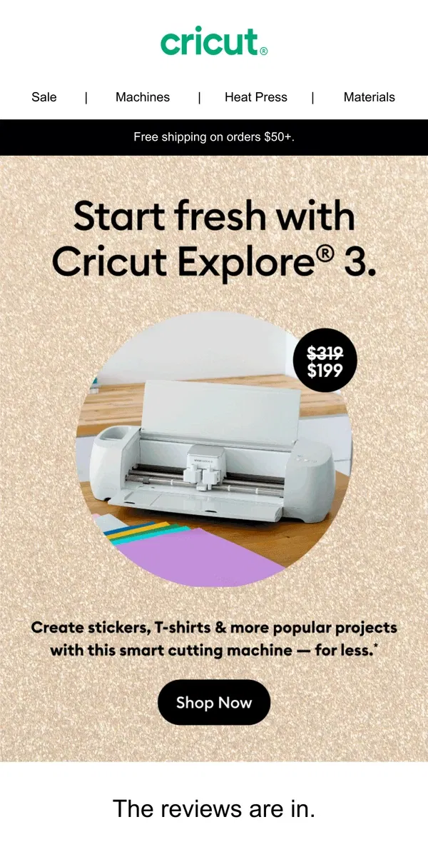 Email from Cricut. 🚨 $120 Off Cricut Explore® 3! 🚨