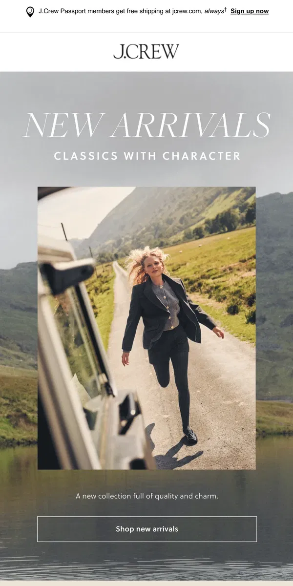 Email from J.Crew. New arrivals: classics with character