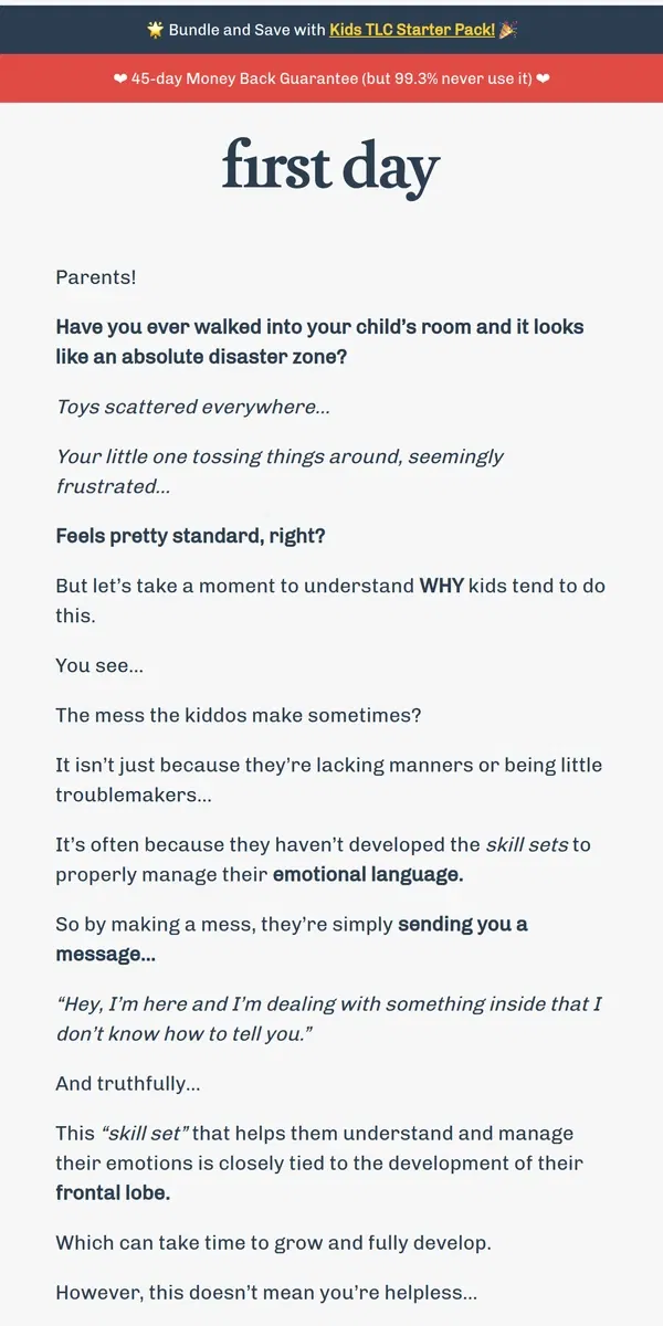 Email from First Day. What are your child’s emotions telling you?