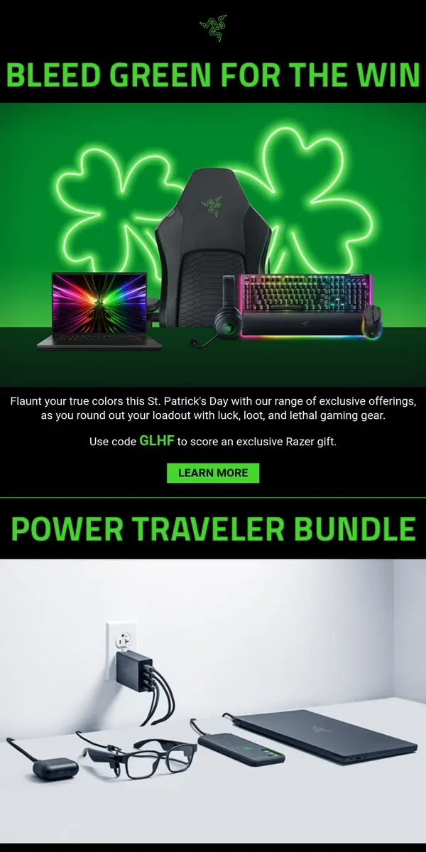 Email from Razer. Bleed Green for the Win