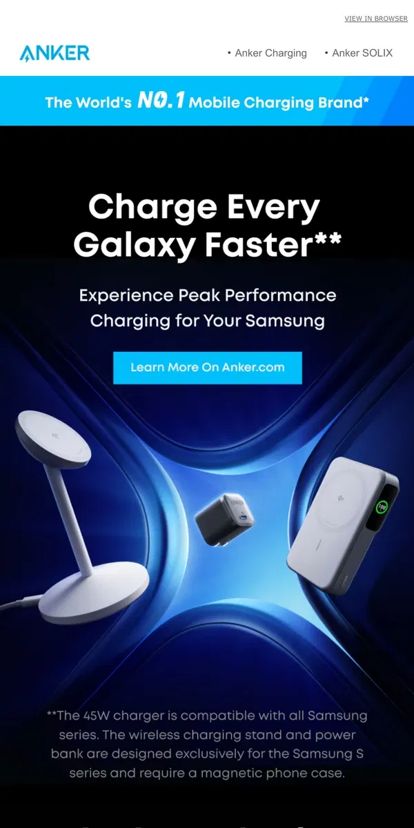 Email from Anker. 🔋 Power Up Your New Samsung Phone with Anker