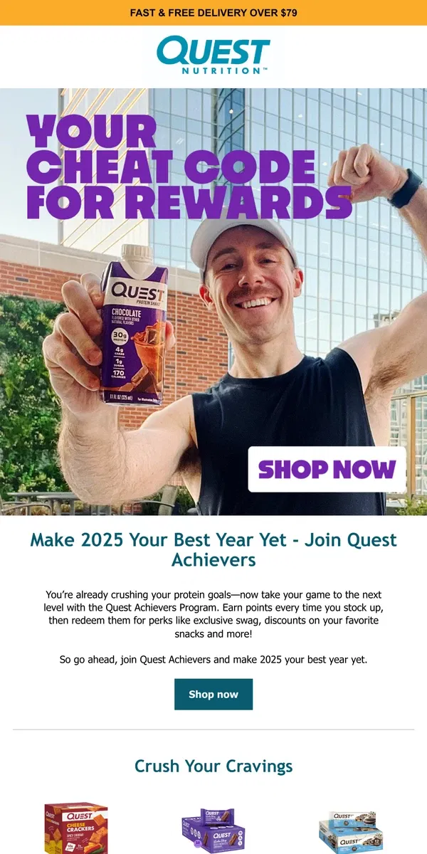 Email from Quest Nutrition. Ultimate cheat code for points, discounts & swag? Quest Achievers