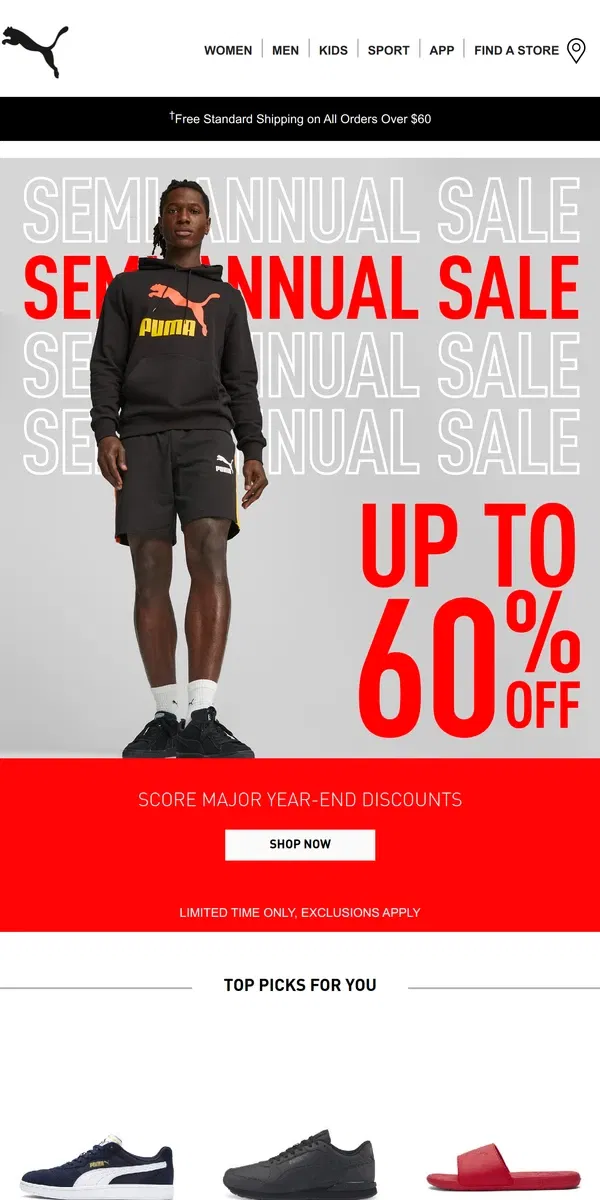 Email from Puma. Semi-Annual Sale Is Finally Here